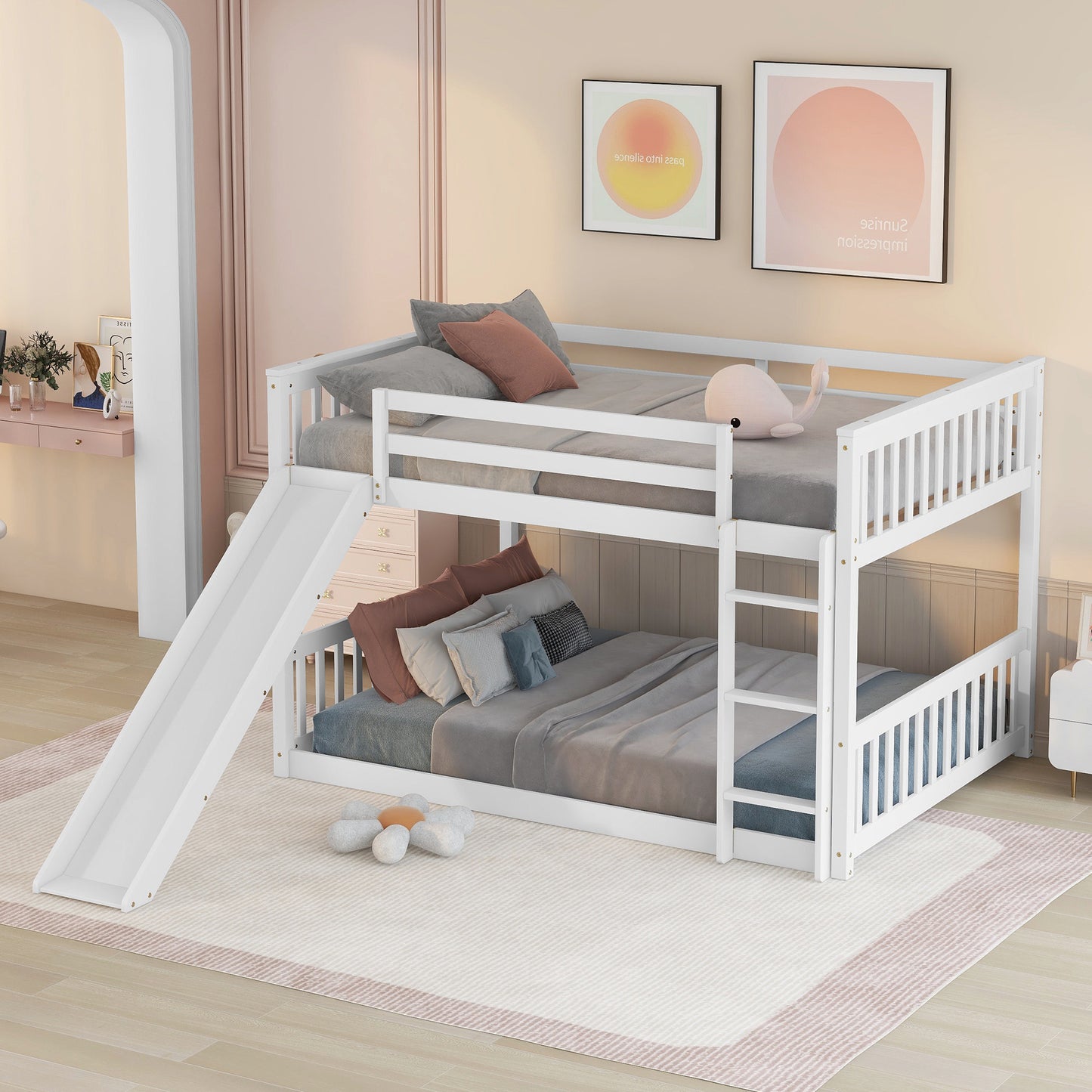 1 Full over Full bunk bed with Slide