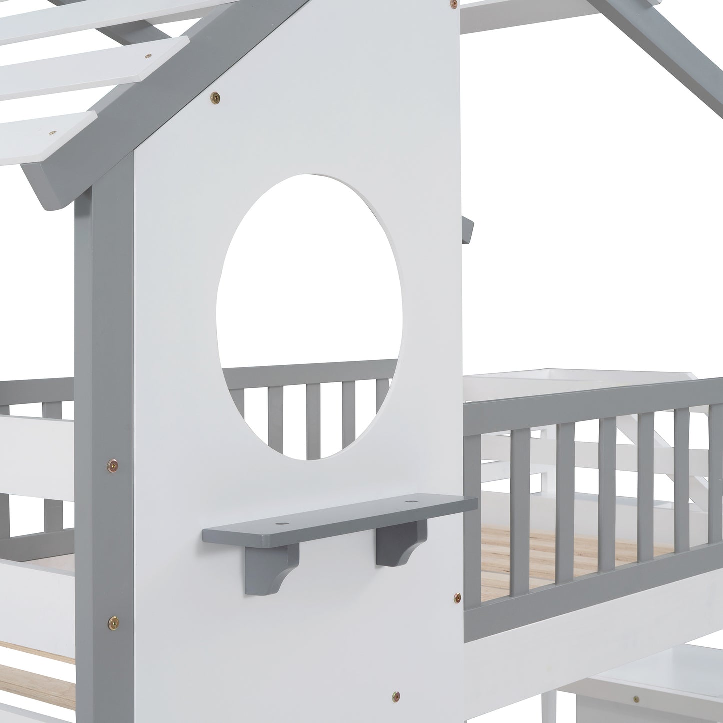 1 Twin Bunk Bed; House Bed; Storage and Guard Rail