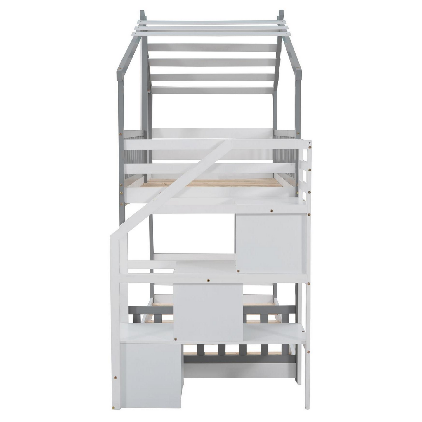 1 Twin Bunk Bed; House Bed; Storage and Guard Rail