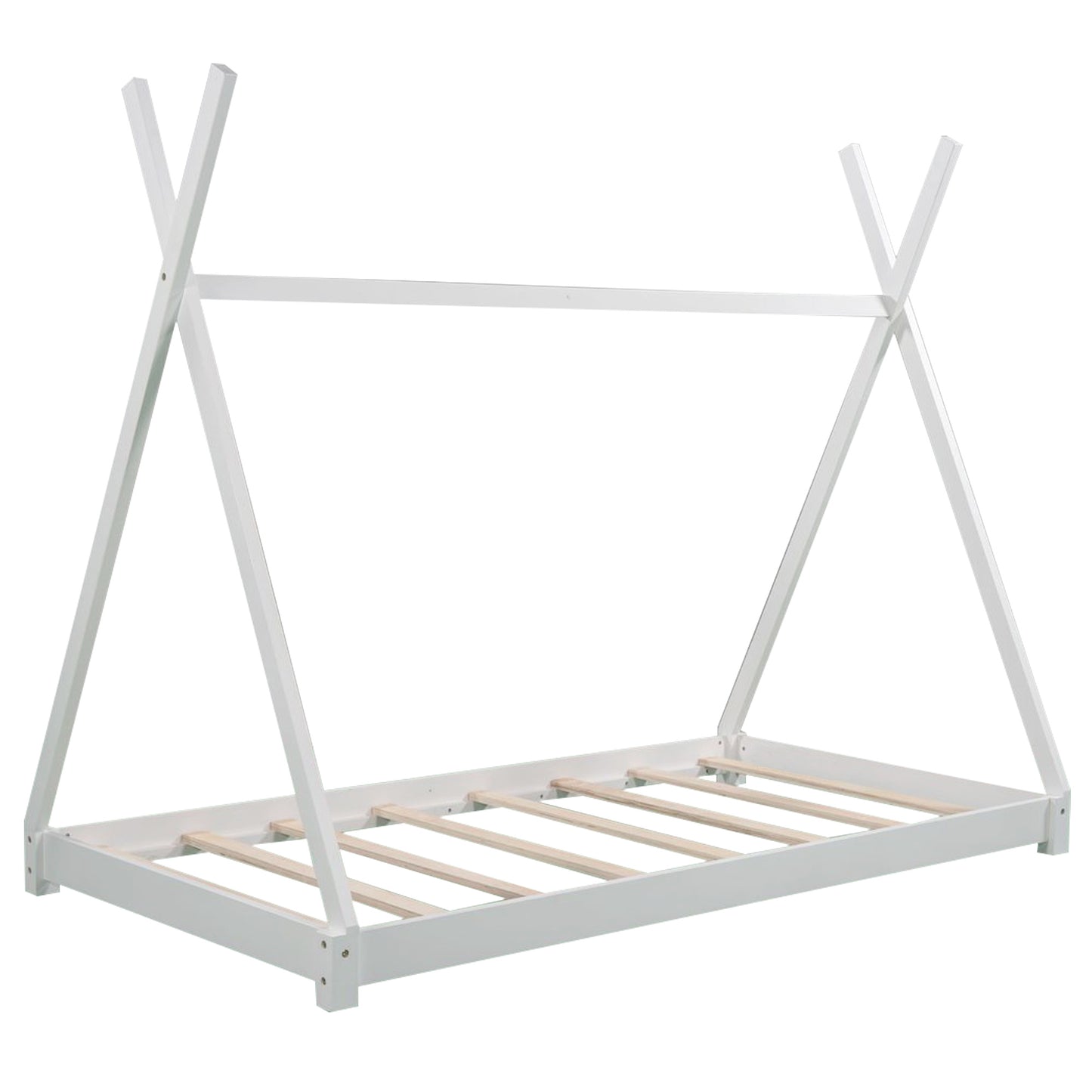 1 Twin Size House Platform Bed with Triangle tructure