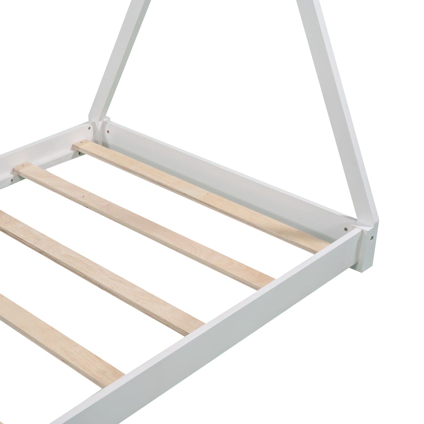 1 Twin Size House Platform Bed with Triangle tructure