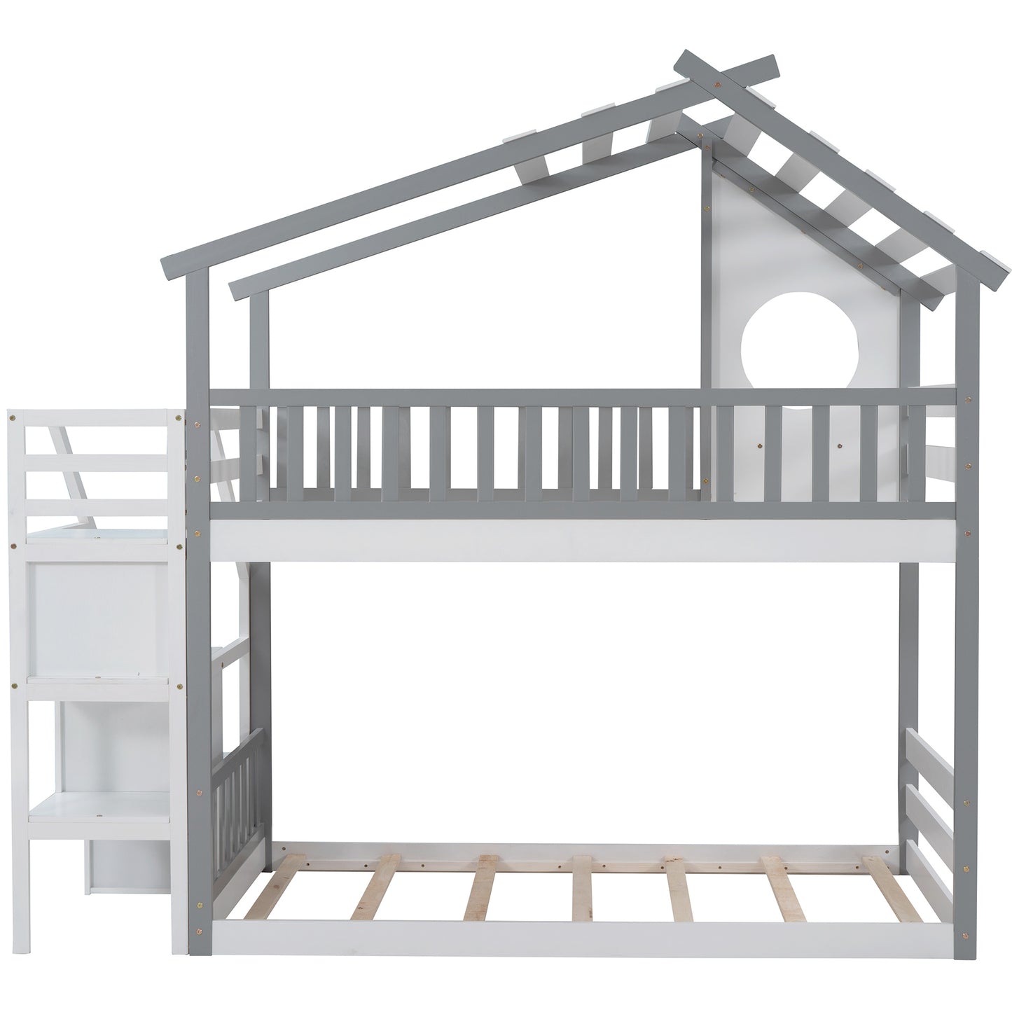 1 Twin Bunk Bed; House Bed; Storage and Guard Rail